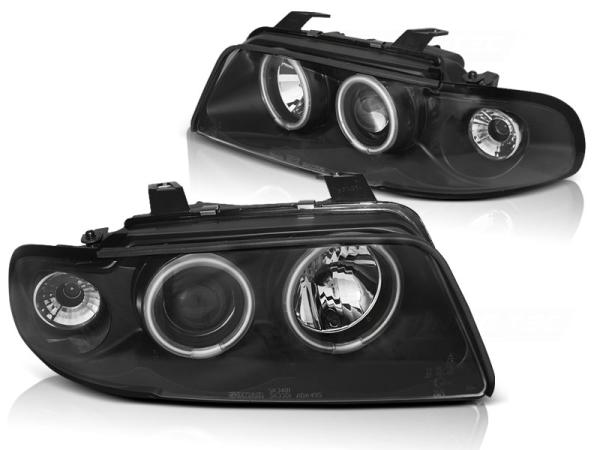LED Angel Eyes Scheinwerfer für Audi A4 B5 94-98 schwarz CCFL